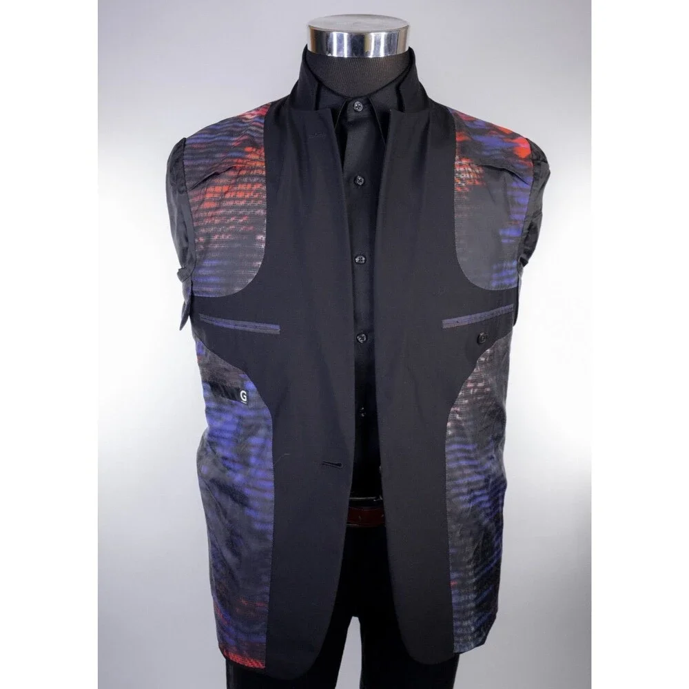 G Givenchy Blazer Sport Coat Solid Black Sz 40S Two Button Jacket